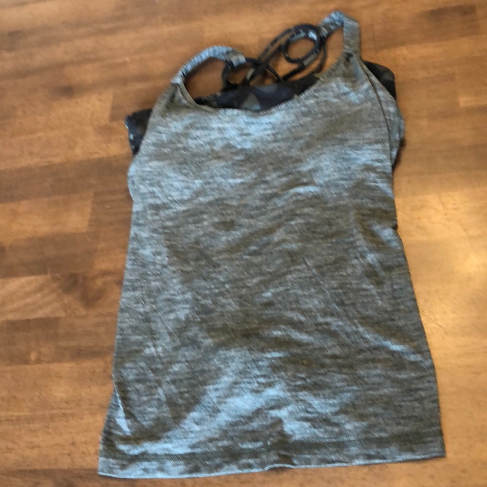RARE Built In Bra Top - Green Camo Butterfly